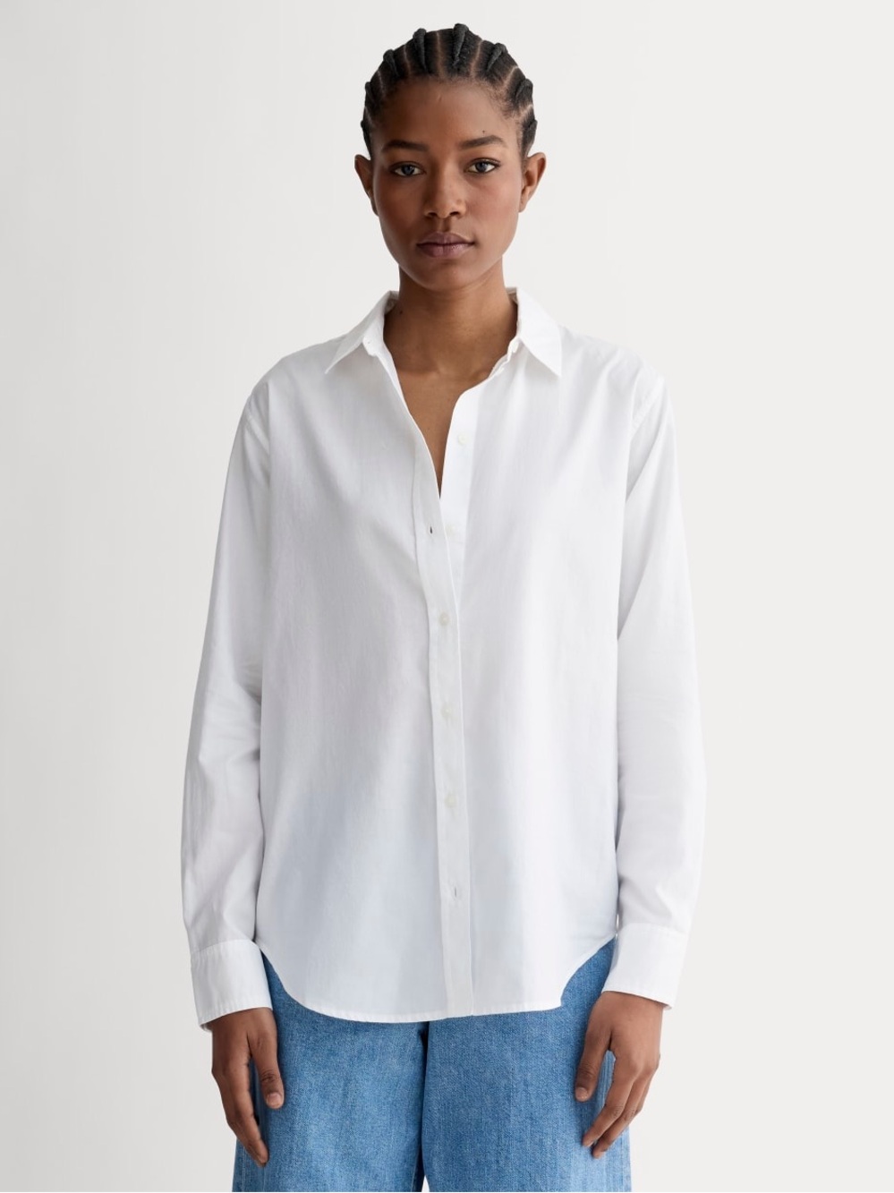 Everlane The Must-Have Shirt In Silky Cotton White Size 0 NWOT Supima Cotton